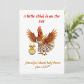 A little chick is on the way  einladung (Stehend Vorderseite)