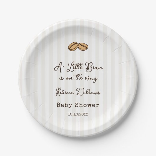 A Little Coffee Bean is on The Way Baby Shower Pappteller (Vorderseite)