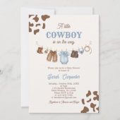 A Little Cowboy Baby Shower Boy Invitation Einladung (Vorderseite)