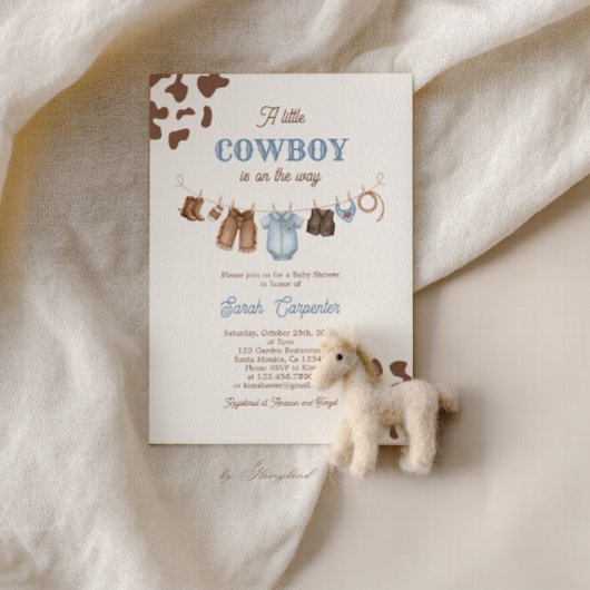 A Little Cowboy Baby Shower Boy Invitation Einladung