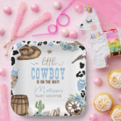 A Little Cowboy Is On The Way Wild Western Pappteller (Party)