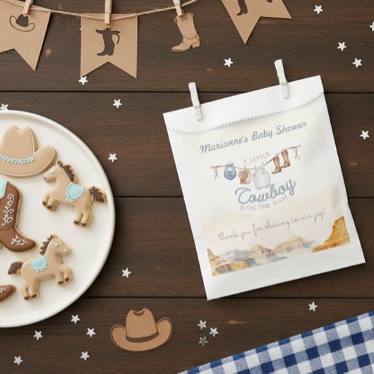 A Little Cowboy Western Canyon Baby Shower Geschenktütchen