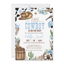 A Little Cowboy Wild Western Boy Blue Baby Shower