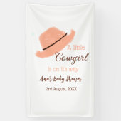 A little cowgirl is on it's way orange baby shower banner (Vertikal)
