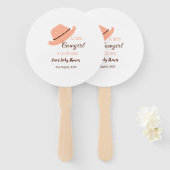 A little cowgirl is on it's way orange baby shower fächer (Vorne und Hinten)