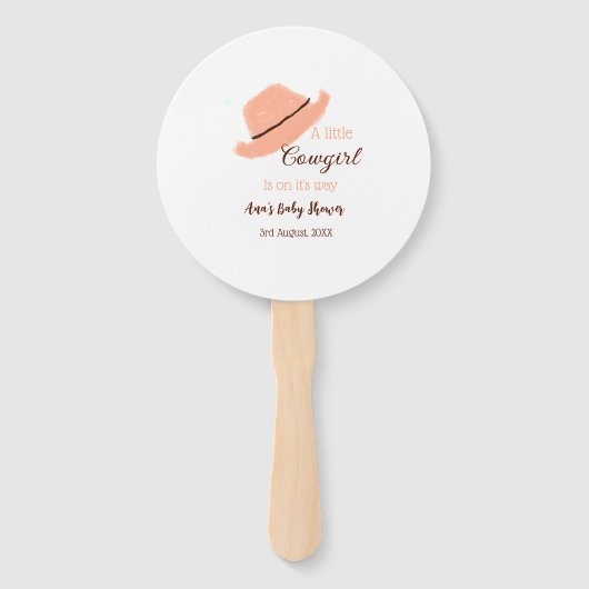 A little cowgirl is on it's way orange baby shower fächer (Vorderseite)