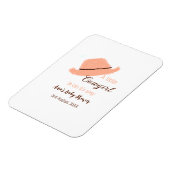 A little cowgirl is on it's way orange baby shower magnet (Linke Seite)
