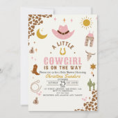 A Little Cowgirl Is on The Way Cute Baby Shower Einladung (Vorderseite)