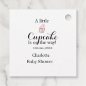 A little cupcake is on its way baby shower name da geschenkanhänger (Rückseite)