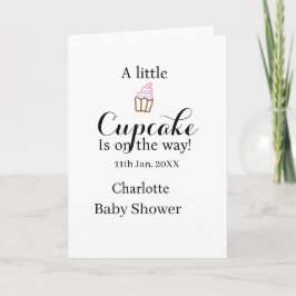 A little cupcake is on its way baby shower name da karte