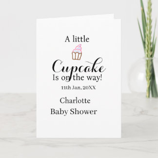 A little cupcake is on its way baby shower name da karte