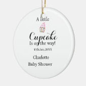 A little cupcake is on its way baby shower name da keramik ornament (Links)