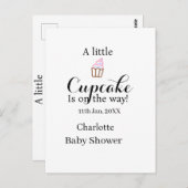 A little cupcake is on its way baby shower name da postkarte (Vorne/Hinten)