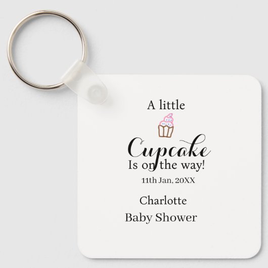 A little cupcake is on its way baby shower name da schlüsselanhänger (Vorderseite)