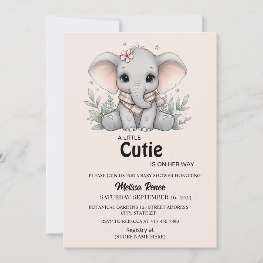 A Little Cutie Baby Shower Invitation Einladung (Vorderseite)