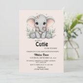 A Little Cutie Baby Shower Invitation Einladung (Stehend Vorderseite)