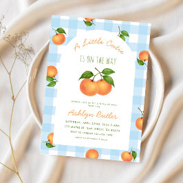 A Little Cutie Citrus Blue Baby Shower Invitation Einladung