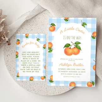 A Little Cutie Citrus Blue Books for Baby Card Begleitkarte