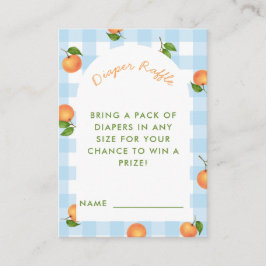 A Little Cutie Citrus Blue Diaper Raffle Card Begleitkarte