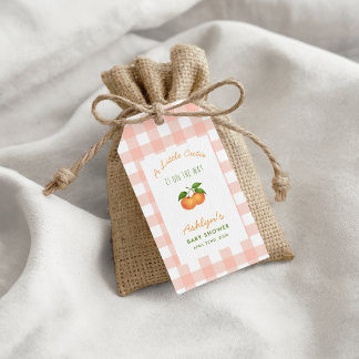 A Little Cutie Citrus Pink Baby Shower Gift Tag Geschenkanhänger