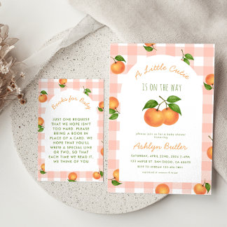 A Little Cutie Citrus Pink Books for Baby Card Begleitkarte