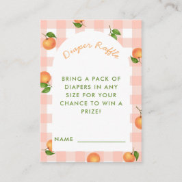 A Little Cutie Citrus Pink Diaper Raffle Card Begleitkarte
