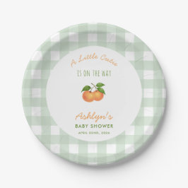 A Little Cutie Green Baby Shower Paper Plates Pappteller