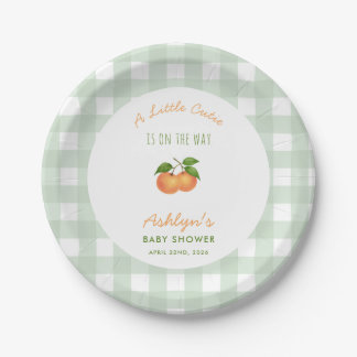 A Little Cutie Green Baby Shower Paper Plates Pappteller