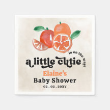 A Little Cutie Is On The Way Orange Baby Shower 