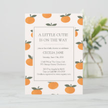 A Little Cutie Orange Gender Neutral Baby Shower