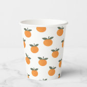 A Little Cutie Orange Gender Neutral Baby Shower Pappbecher (Rückseite)