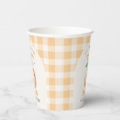 A Little Cutie Orange Gingham Citrus Baby Shower Pappbecher (Rechts)