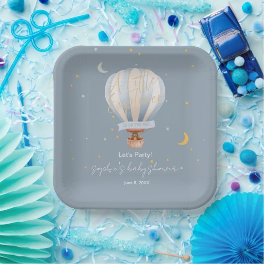 A Little Explorer Hot Air Balloon Custom Pappteller (Party)