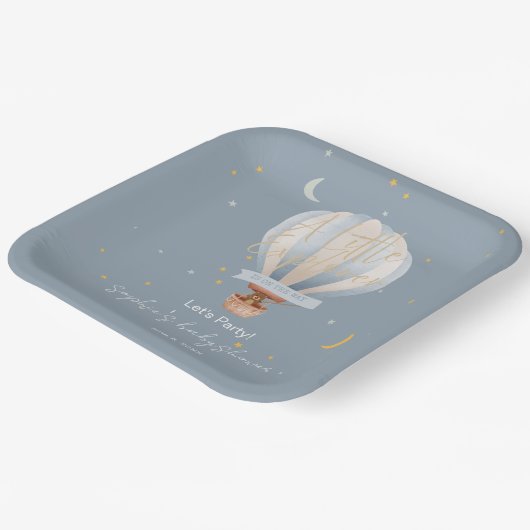 A Little Explorer Hot Air Balloon Custom Pappteller (Gewinkelt)