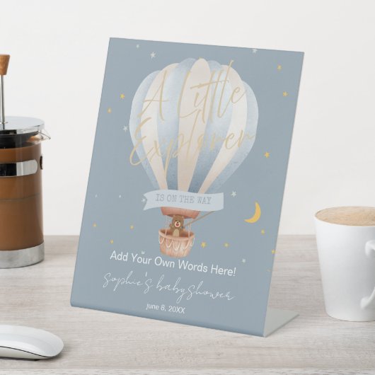 A Little Explorer Hot Air Balloon Custom Sockelschild (In SItu)