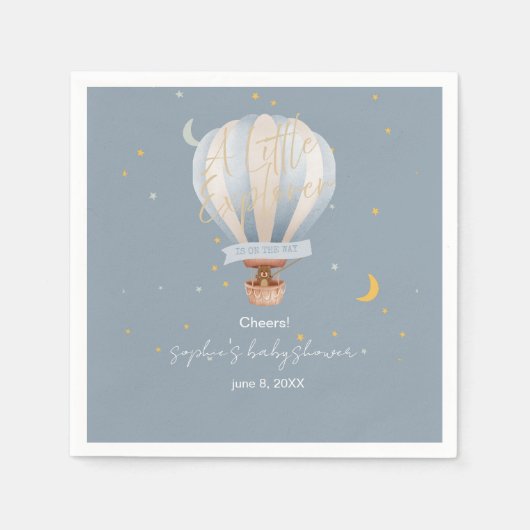 A Little Explorer Hot Air Balloon  Serviette (Vorderseite)