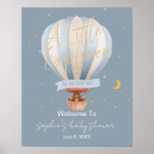 A Little Explorer Hot Air Balloon Welcome Sign Poster (Vorne)