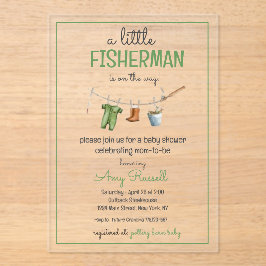 A Little Fisherman Acrylic Baby Shower Invitation Acryleinladungen