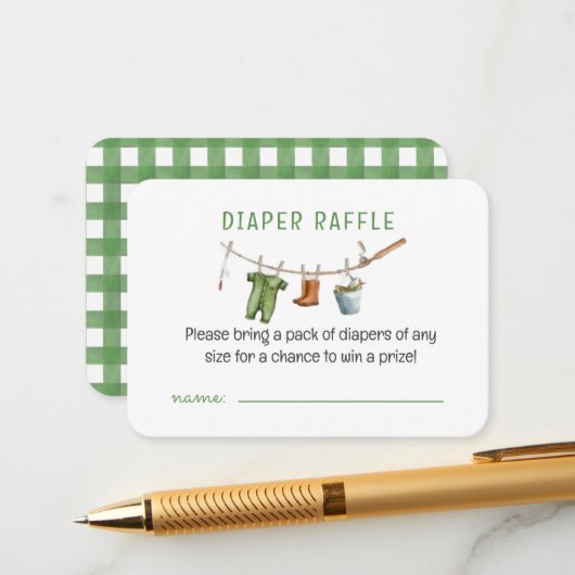 A Little Fisherman Baby Diaper Raffle Begleitkarte (Vorderseite/Rückseite Beispiel)