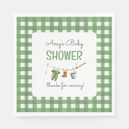 A Little Fisherman Baby Shower Square Serviette (Vorderseite)