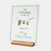 A Little Fisherman Baby Shower Welcome Acrylschild (Winkel)