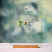 A Little Fisherman Baby Shower Welcome Acrylschild (Neutral)