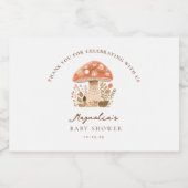 A Little Fun Guy Mushroom Baby Shower  Schaumweinetikett (Einzelnes Label)