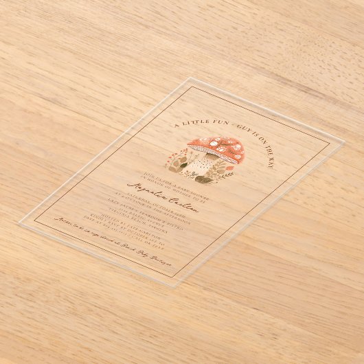 A Little Fun Guy Mushroom Fall Baby Shower Acryleinladungen (Ablage )