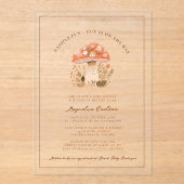 A Little Fun Guy Mushroom Fall Baby Shower Acryleinladungen (Vorderseite)