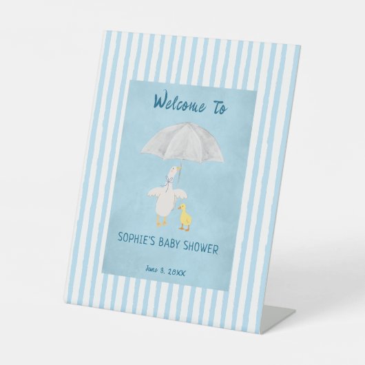 A Little Goose Is On The Way Baby Shower Welcome Sockelschild (Vorderseite)