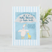 A Little Goose Is On The Way Storybook Baby Shower Einladung (Stehend Vorderseite)