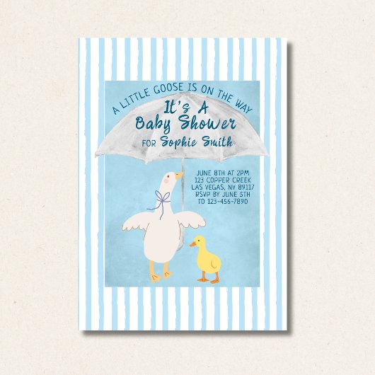 A Little Goose Is On The Way Storybook Baby Shower Einladung