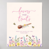 A Little Honey Baby Shower Favors & Treats Sign Poster (Vorne)