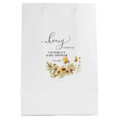 A little honey bee Baby Shower Mittlere Geschenktüte (Rückseite)